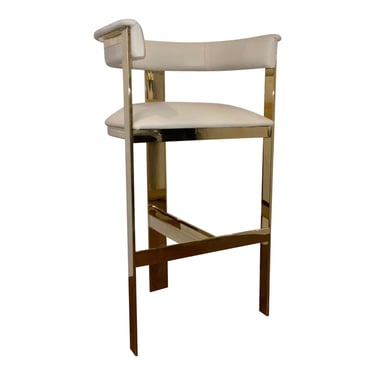 Interlude Home Modern White and Gold Darcy Bars Stool