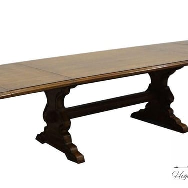 HERITAGE FURNITURE Maracay Collection Solid Pecan Italian Neoclassical Tuscan Style 123" Trestle Dining Table 183-354 