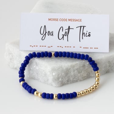 You Got This - Bubble Morse Code Bead Bracelet, Stretch Bracelet, Motivation Jewelry, Encouragement Gift, Reminder Bracelet, Friend Gift 