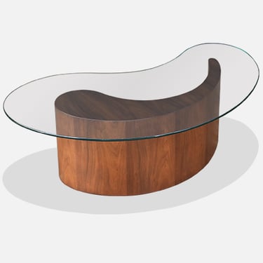 Mid-Century Biomorphic Shaped Coffee Table with Glass Top