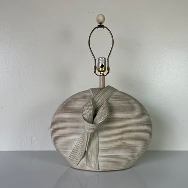 Vintage Sculptural Draped Plaster Table Lamp 