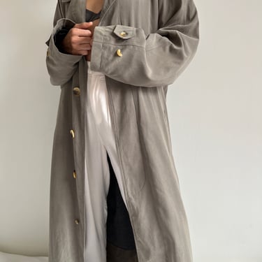 Vintage Taupe Nautica Sueded Trench Coat