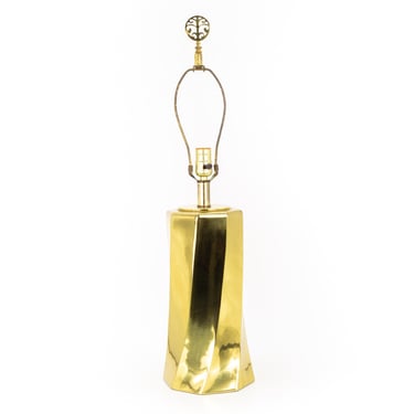 Mid Century Decorative Brass Table Lamp - mcm 