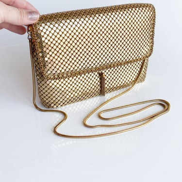 1980s Gold Chainmail Tassel Crossbody Bag