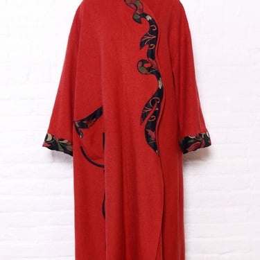 Paprika Boiled Wool Maxi Coat M-XL