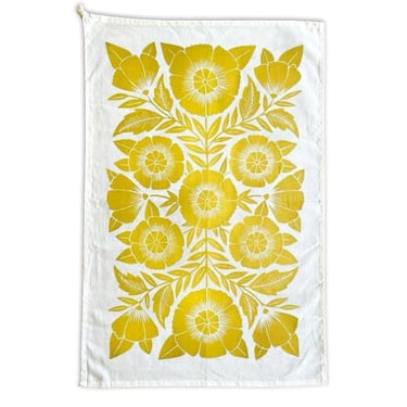KTW Yellow Floral Tea Towel