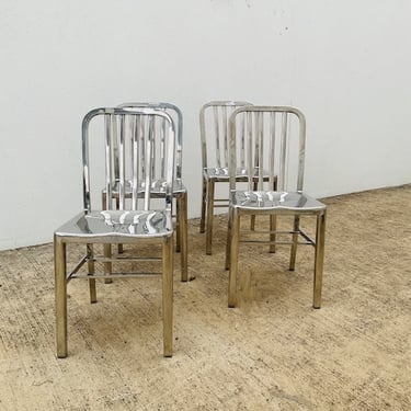 Nickel Plated Silver Navy Chair