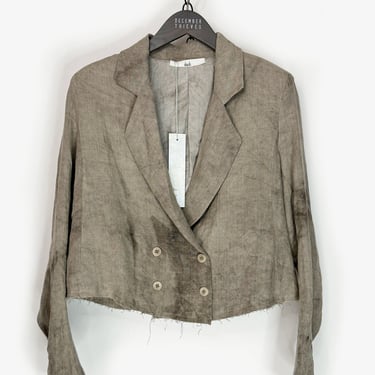 Cropped Boxy Hand Dyed Linen Blazer