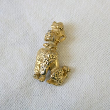 1960s Gold Poodle Brooch 