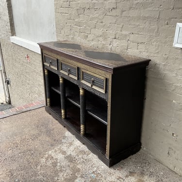 Modern Brass Mounted Hardwood Server