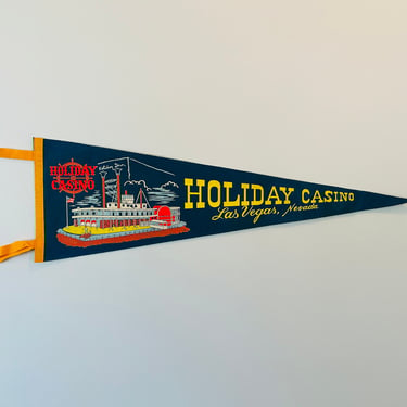 Vintage Holiday Casino Las Vegas Souvenir Pennant Holiday Inn 1970s 