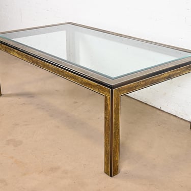 Bernhard Rohne for Mastercraft Hollywood Regency Acid Etched Brass Dining Table, 1970s