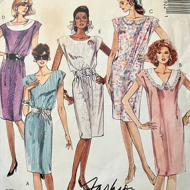 Easy McCall’s Sewing Pattern, Dress, 5 Styles, Complete with Instructions, Plus Size 