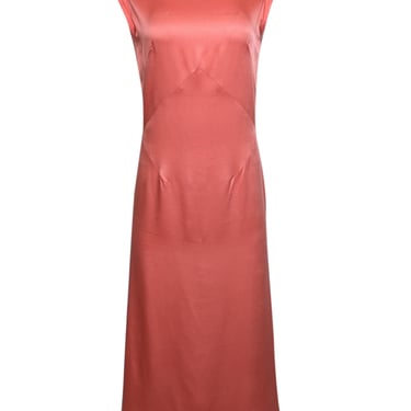 Tome - Salmon Boat Neckline Cap Sleeve Maxi Dress Sz 4