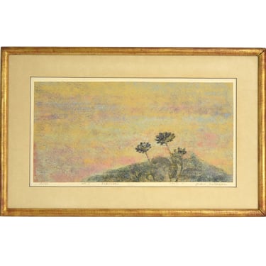 Yukio Katsuda “No. 7” Midcentury Japanese Landscape Screenprint signed L/E 