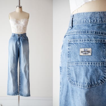 wide leg jeans | 90s y2k vintage Lee Dungarees men's women's high waisted faded jeans 