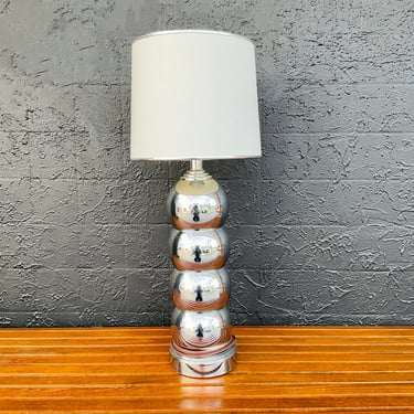 Chrome Stacked Ball Table Lamp