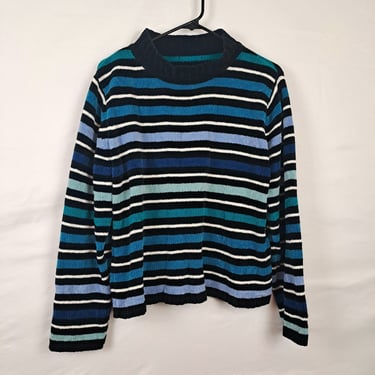 Vintage 2000s / 90s Blue Stripe Sweater 