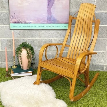 LOCAL PICKUP ONLY ———— Vintage Slatted Rocking Chair 