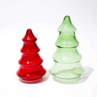 Vintage Glass Christmas Tree Candy Holder, Apothecary, SOLD INDIVIDUALLY 
