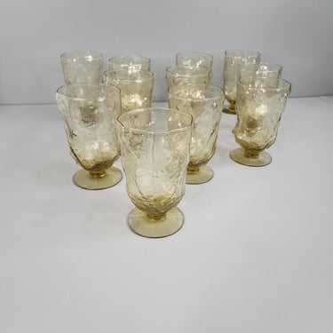 One Morgantown Amber Crinkle Drinking Glasses Multiples Available 