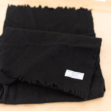 Vintage Black Cashmere Scarf | Unisex Sears 70s | 47x11 