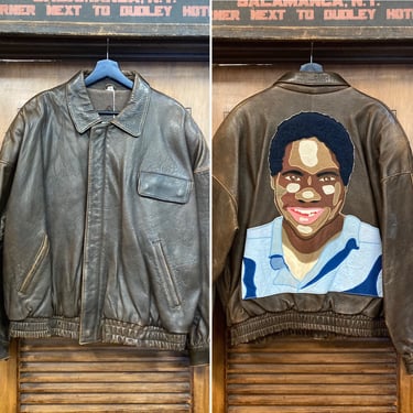 Vintage 1980’s Malcolm Jamal Warner Cosby Show “Theo” Custom Leather Jacket, 80’s Jacket, 80’s Television, Vintage Clothing 
