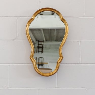 midcentury french baroque style gilt wood mirror