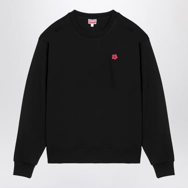 Kenzo Black Cotton Crew-Neck Sweatshirt With Logo Men