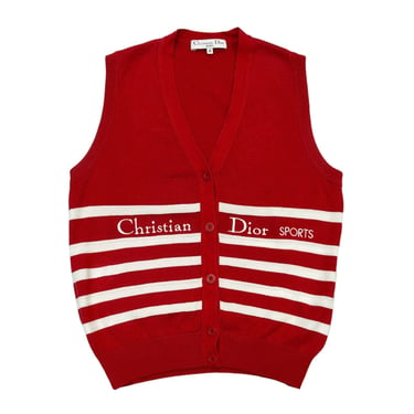 Dior Sports Red Logo Button Vest