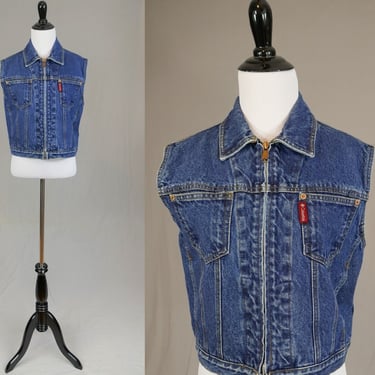 Vintage Columbia Denim Vest - Zip Front - Sleeveless Jean Vest - Columbia Sportswear - 42