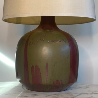 Midcentury David Cressey drip glaze ceramic table lamp 