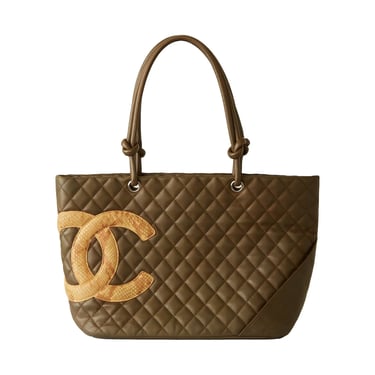 Chanel Olive Green Quilted Cambon Shoulder Bag