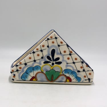 vintage Talavera Napkin Holder Made in Mexico 