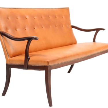 Leather Settee by Frits Henningsen