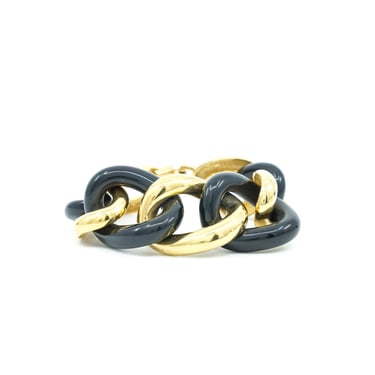 Givenchy Black and Goldtone Chain Bracelet