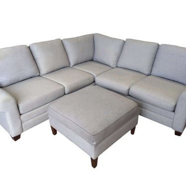 Gray L-Shaped Sectional w/ Ottoman