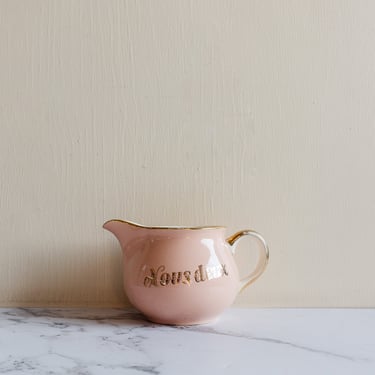 vintage pink and gold villeroy & boch "nous deux" creamer