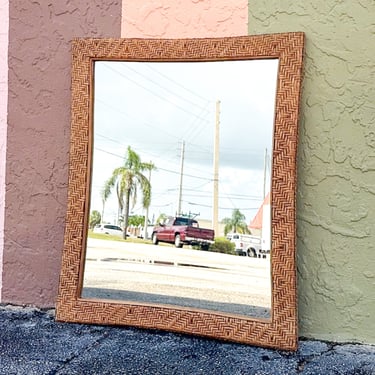 Woven Rattan Mirror