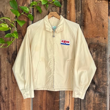 Vintage 60s 70s Exxon Mobile work jacket breast patch size L 