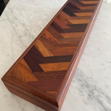 Vintage Mixed Wood Stash Box – Rectangular 