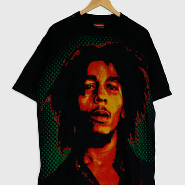 Vintage Bob Marley Mirror Print Front And Back T Shirt Sz XL