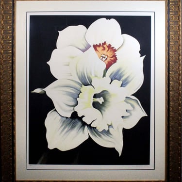 Lowell Nesbitt Two White Flowers 1978 Signed Photorealist Serigraph 76/200 