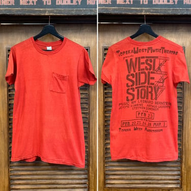 Vintage 1970’s West Side Story Musical Production Theater Artwork Pocket Tee Shirt, 70’s T-Shirt, Vintage Clothing 