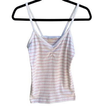 California Ivy Vintage Y2K 90s Womens Striped Stretch Cotton Babydoll Tank Top S