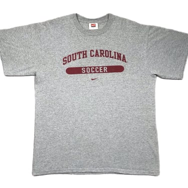Vintage 90s/Y2K Nike Team University of South Carolina Gamecocks Soccer Center Swoosh Graphic T-Shirt Size Medium/Large 