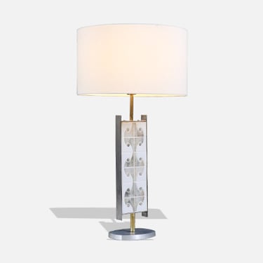 Mid-Century Modern Mosaic Tile & Steel Table Lamp