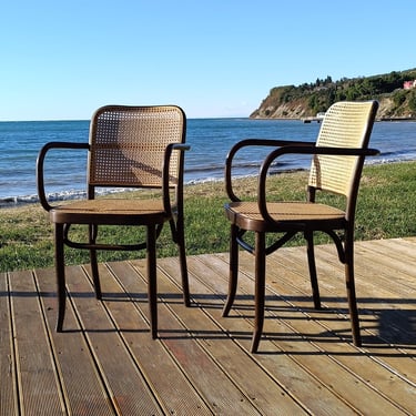 1 of 2 Mid-century Josef Hoffman and Josef Frank armchair 811 / In Thonet style / bentwood / modern / Prague / beech wood 