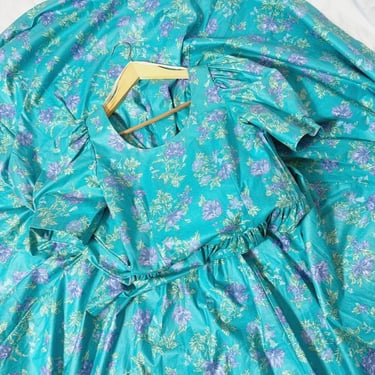 Laura Ashley Teal Floral Dress Size 10 