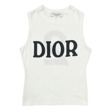 Dior J'adore White Ribbed Tank Top